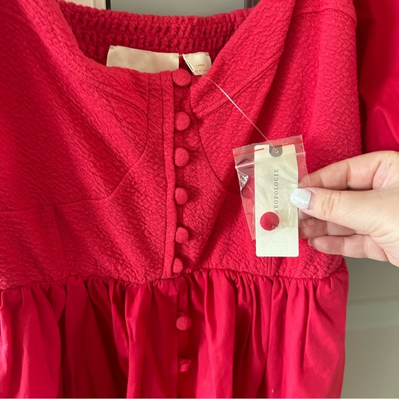 NWT Anthropologie Maeve Puff Sleeve Sweetheart Mini Dress - Picture 4 of 5